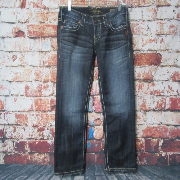 Silver Jeans Denim - Silver Jeans Santorini Dark Wash Capri Size 25